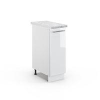 Vicco Armadio cucina dispensa alto Bianco lucido 30 cm , PL Marmo