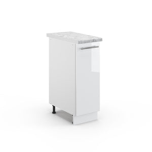 Vicco Armadio cucina dispensa alto Bianco lucido 30 cm , PL Marmo