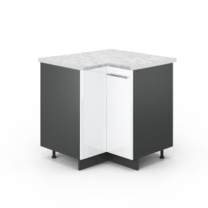 Vicco Mobile ad angolo cucina Bianco lucido 80.5 cm , PL Marmo