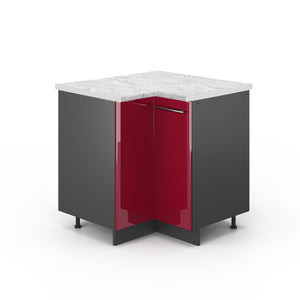 Vicco Mobile ad angolo cucina Rosso bordeaux lucido 80.5 cm , PL Marmo