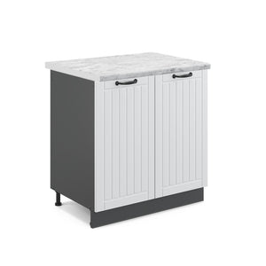 Vicco Mobile lavello cucina Bianco casa di campagna 80 cm , PL Marmo