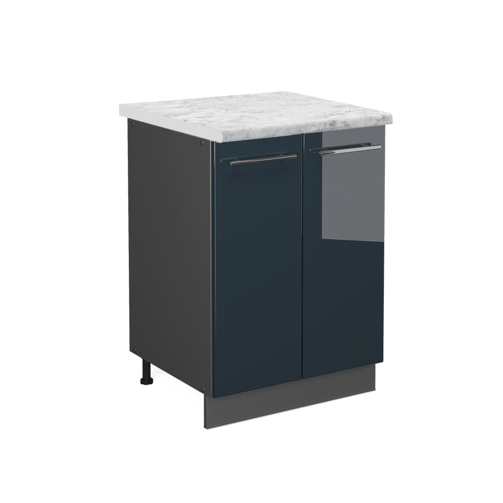 Vicco Mobiletto base cucina Blu scuro lucido 60 cm , PL Marmo