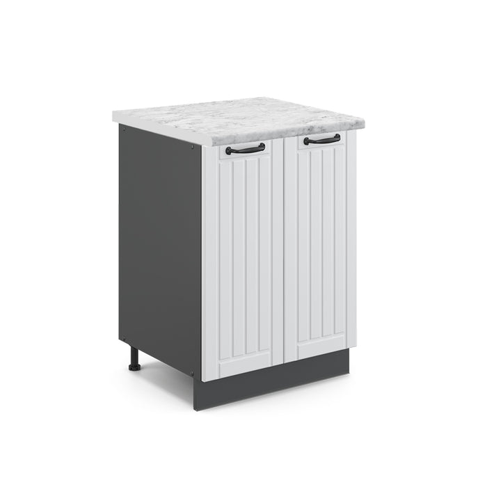 Vicco Mobiletto base cucina Bianco casa di campagna 60 cm , PL Marmo