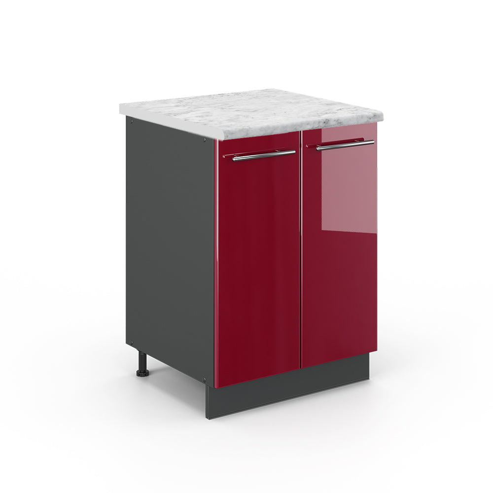 Vicco Mobiletto base cucina Rosso bordeaux lucido 60 cm , PL Marmo