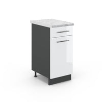 Vicco Mobiletto base per cucina Bianco lucido 40 cm , PL Marmo