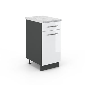 Vicco Mobiletto base per cucina Bianco lucido 40 cm , PL Marmo