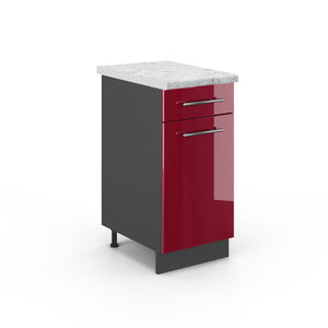 Vicco Mobiletto base per cucina Rosso bordeaux lucido 40 cm , PL Marmo