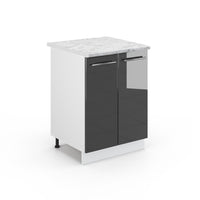 Vicco Mobiletto base cucina Antracite lucido 60 cm , PL Marmo