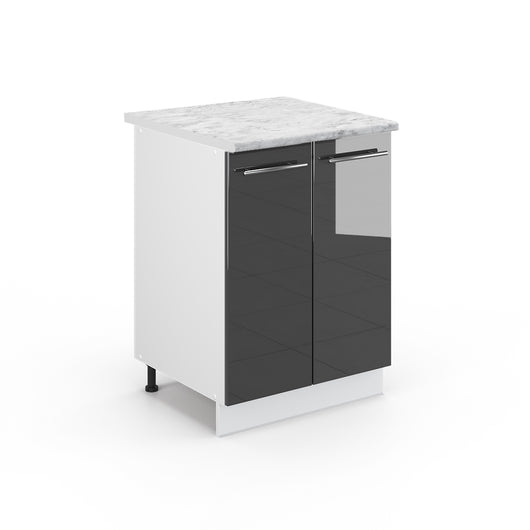 Vicco Mobiletto base cucina Antracite lucido 60 cm , PL Marmo