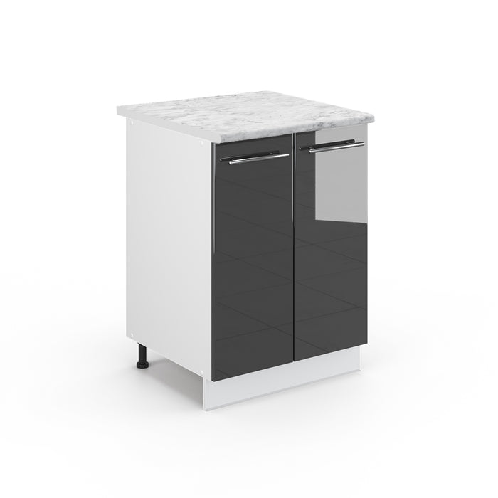Vicco Mobiletto base cucina Antracite lucido 60 cm , PL Marmo