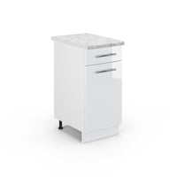 Vicco Mobiletto base per cucina Bianco lucido 40 cm , PL Marmo