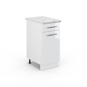Vicco Mobiletto base per cucina Bianco lucido 40 cm , PL Marmo