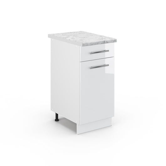Vicco Mobiletto base per cucina Bianco lucido 40 cm , PL Marmo