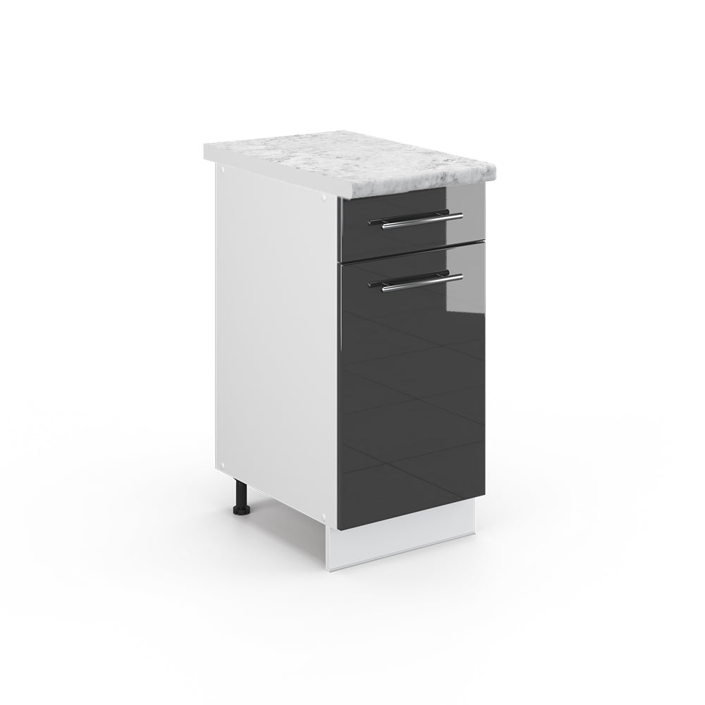 Vicco Mobiletto base per cucina Antracite lucido 40 cm , PL Marmo