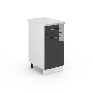 Vicco Mobiletto base per cucina Antracite lucido 40 cm , PL Marmo