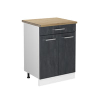 Vicco Mobiletto base per cucina Calcestruzzo nero 60 cm PL Rovere