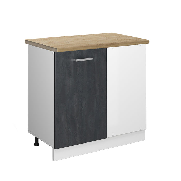 Vicco Mobile ad angolo cucina Calcestruzzo nero 86 cm PT Rovere