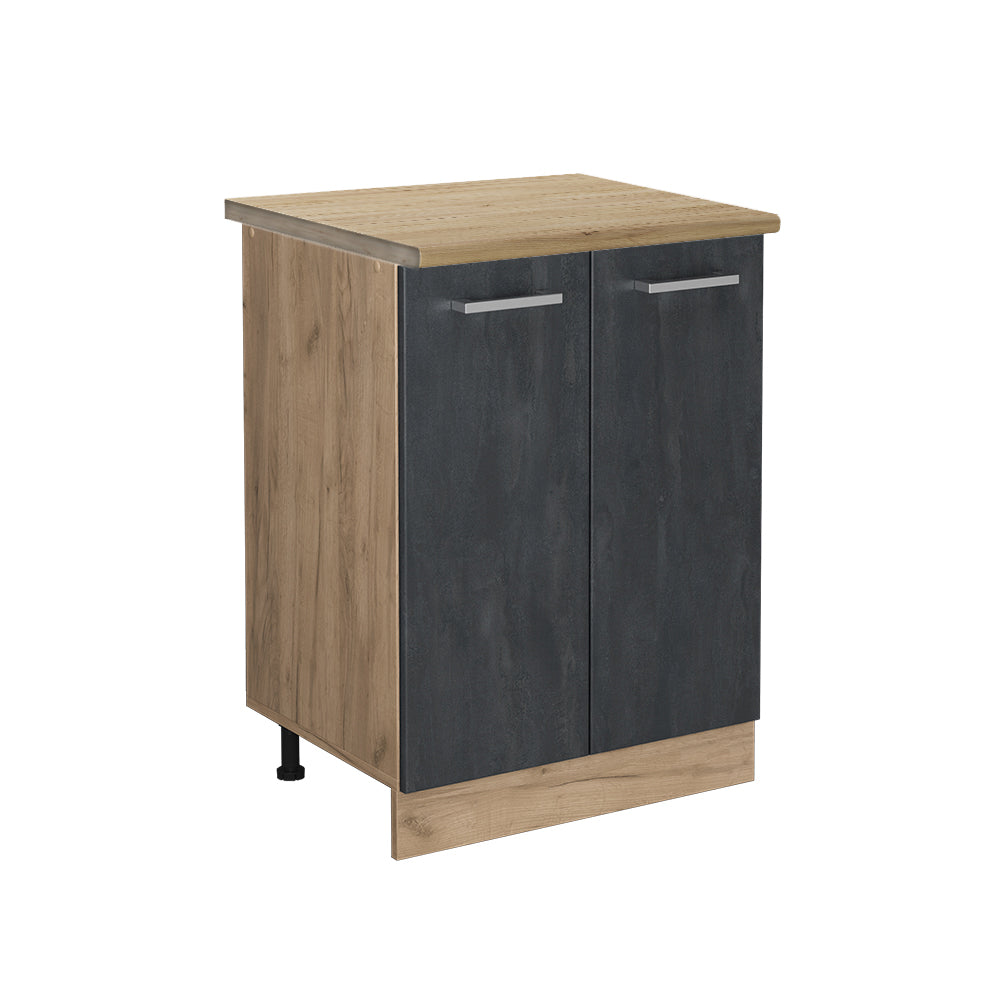 Vicco Mobiletto base cucina Calcestruzzo nero 60 cm PL Rovere