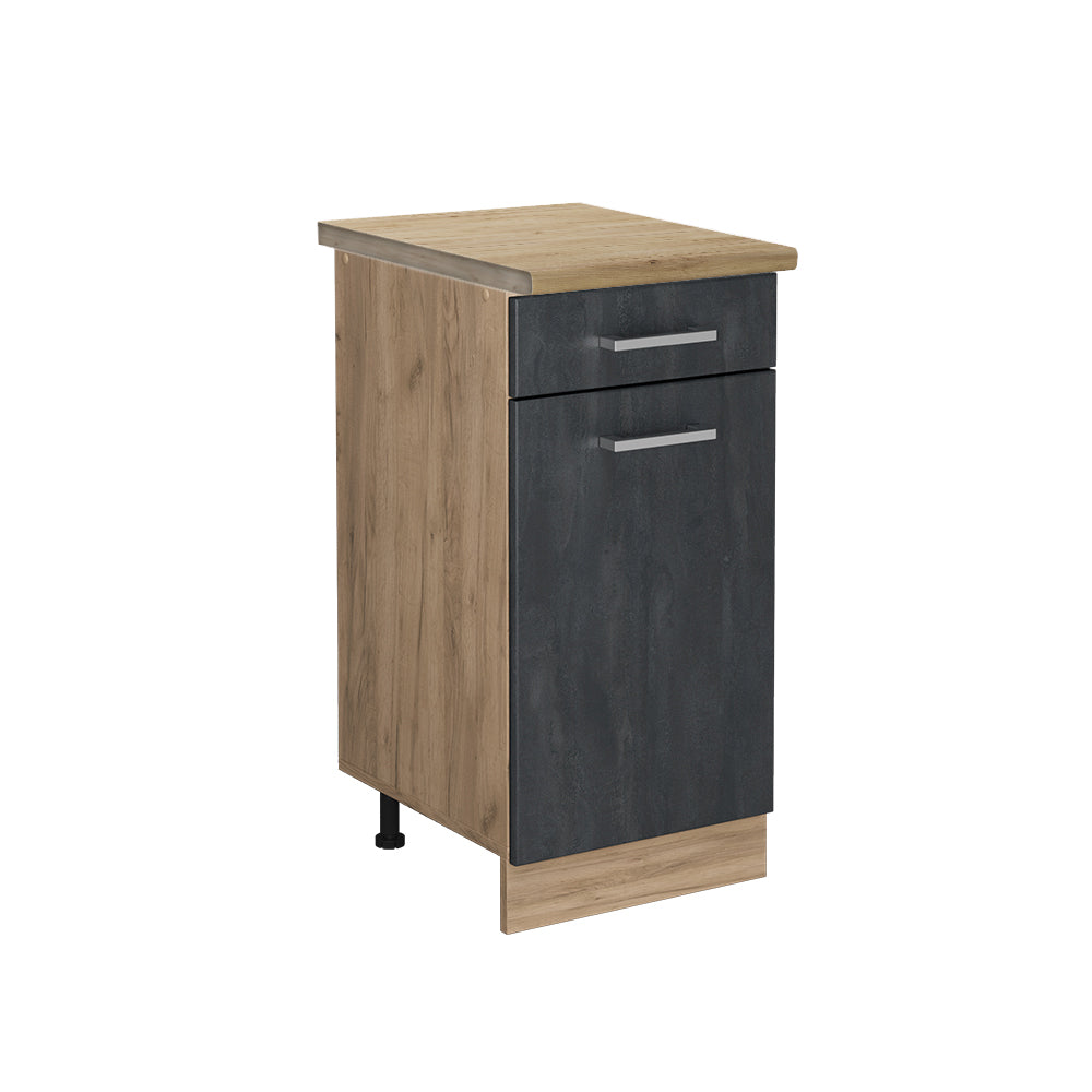 Vicco Mobiletto base per cucina Calcestruzzo nero 40 cm PL Rovere