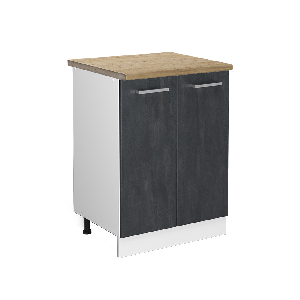 Vicco Mobiletto base cucina Calcestruzzo nero 60 cm PL Rovere