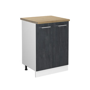 Vicco Mobiletto base cucina Calcestruzzo nero 60 cm PL Rovere