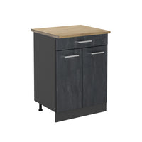 Vicco Mobiletto base per cucina Calcestruzzo nero 60 cm PL Rovere