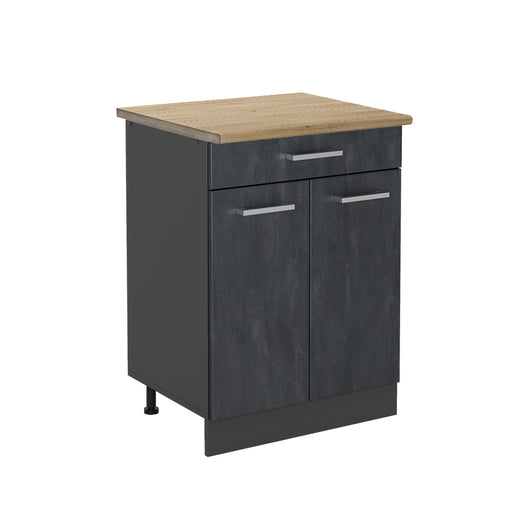 Vicco Mobiletto base per cucina Calcestruzzo nero 60 cm PL Rovere