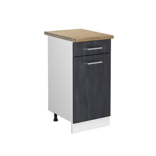 Vicco Mobiletto base per cucina Calcestruzzo nero 40 cm PL Rovere