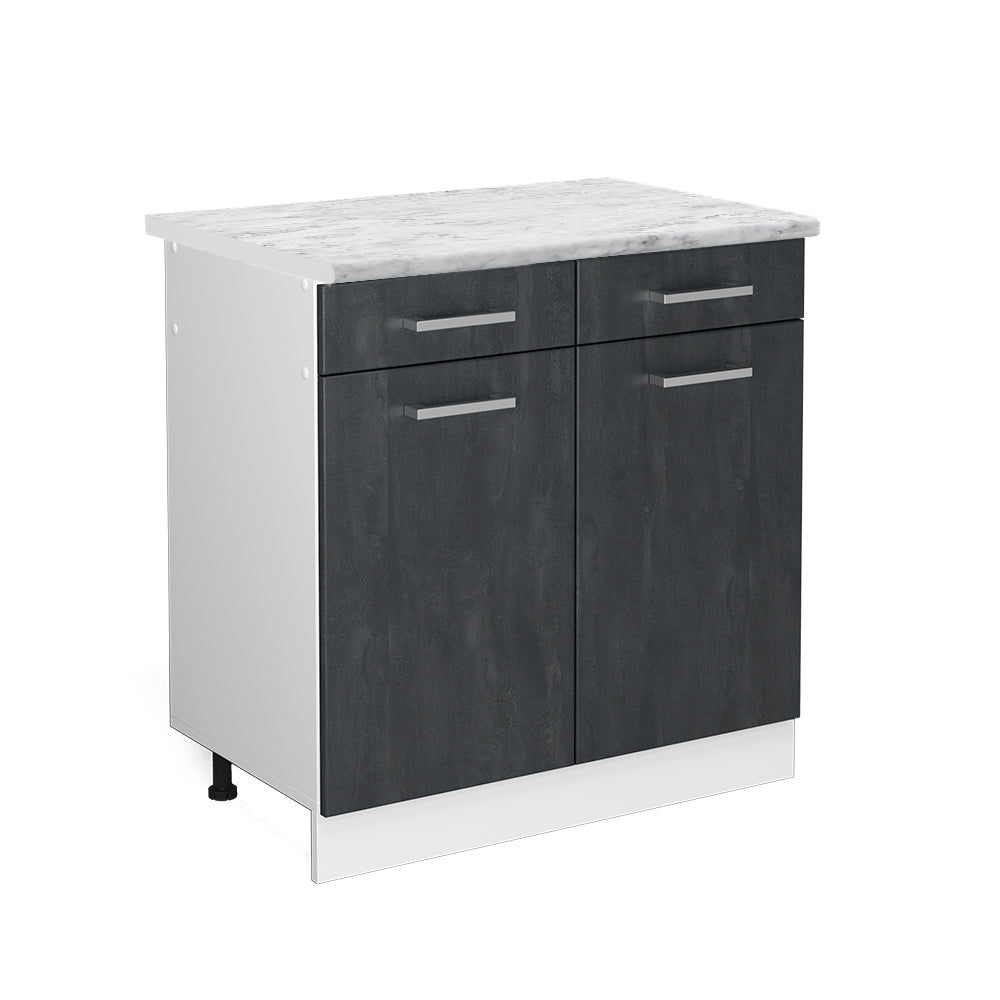 Vicco Mobiletto base per cucina Calcestruzzo nero 80 cm PL Marmo