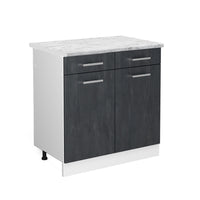 Vicco Mobiletto base per cucina Calcestruzzo nero 80 cm PL Marmo