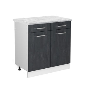 Vicco Mobiletto base per cucina Calcestruzzo nero 80 cm PL Marmo