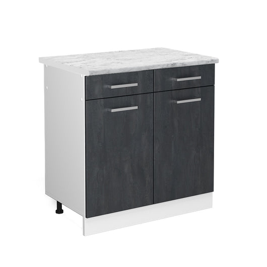 Vicco Mobiletto base per cucina Calcestruzzo nero 80 cm PL Marmo