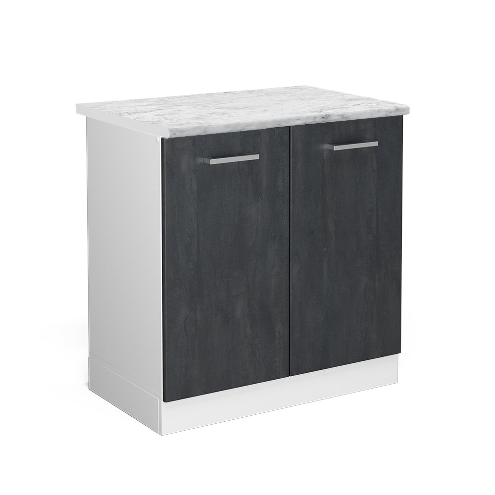 Vicco Mobile lavello cucina Calcestruzzo nero 80 cm PL Marmo