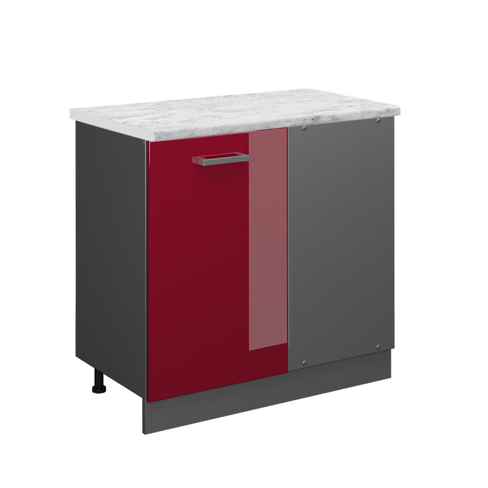 Vicco Mobile ad angolo cucina Rosso lucido 86 cm PL Marmo