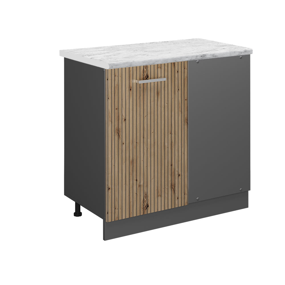 Vicco Mobile ad angolo cucina Rovere artigianale 86 cm PL Marmo