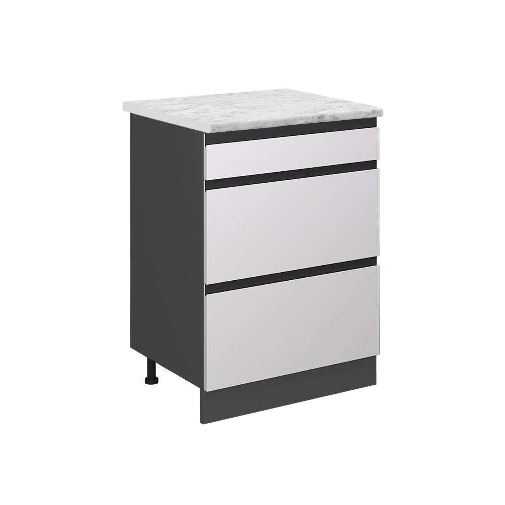 Vicco Mobiletto base per cucina Bianco 60 cm PL Marmo