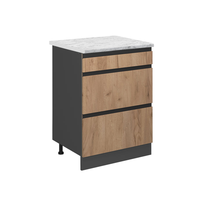 Vicco Mobiletto base per cucina Quercia dorata 60 cm PL Marmo