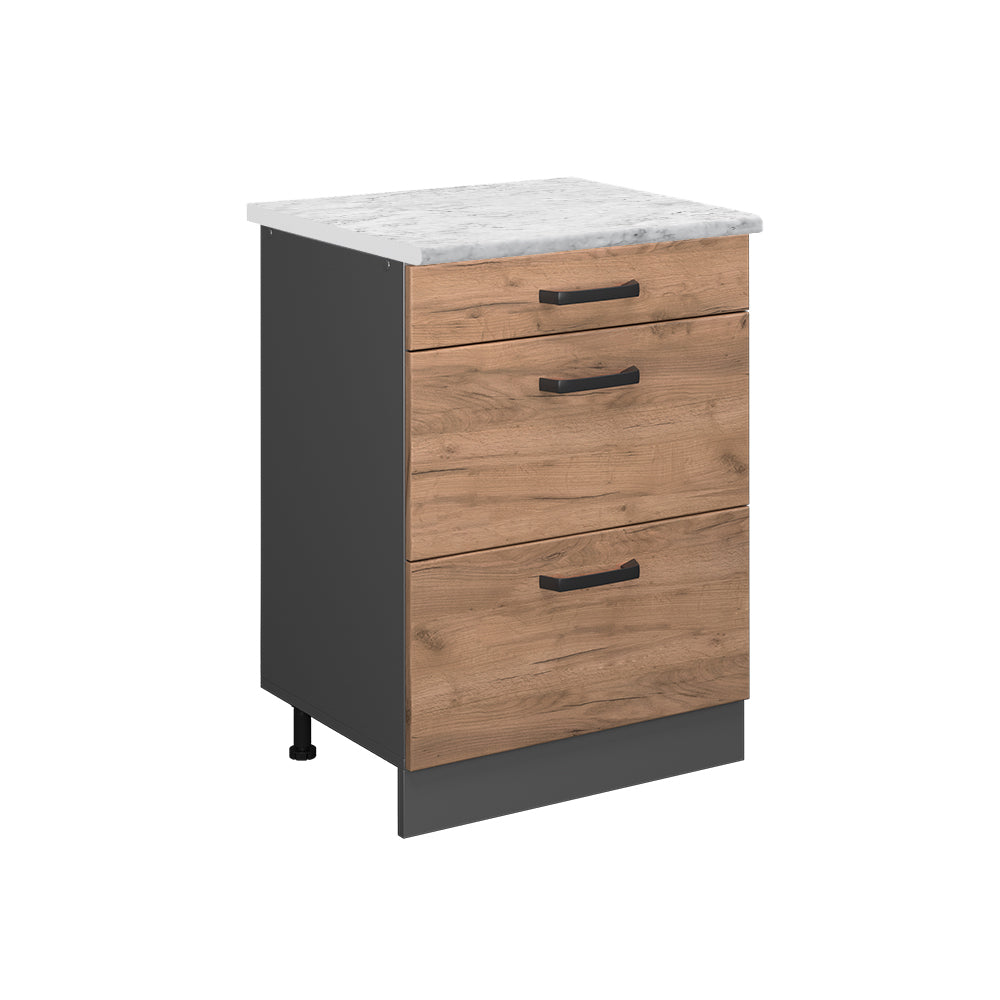 Vicco Mobiletto base per cucina Quercia dorata 60 cm PL Marmo