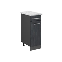 Vicco Mobiletto base per cucina Calcestruzzo nero 30 cm PL Marmo