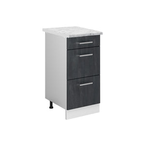 Vicco Mobiletto base per cucina Calcestruzzo nero 40 cm PL Marmo