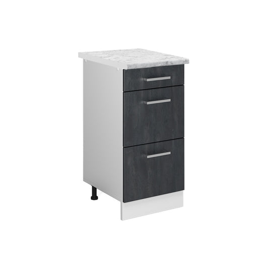 Vicco Mobiletto base per cucina Calcestruzzo nero 40 cm PL Marmo