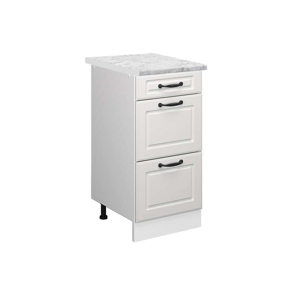 Vicco Mobiletto base per cucina Bianco casa di campagna 40 cm PL Marmo