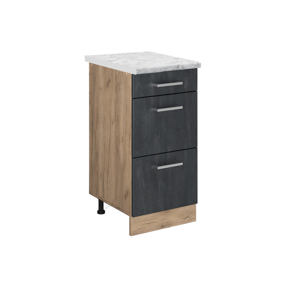 Vicco Mobiletto base per cucina Calcestruzzo nero 40 cm PL Marmo