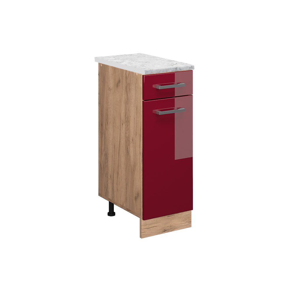 Vicco Mobiletto base per cucina Rosso lucido 30 cm PL Marmo