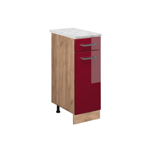 Vicco Mobiletto base per cucina Rosso lucido 30 cm PL Marmo
