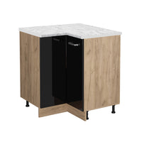 Vicco Mobile ad angolo cucina Nero lucido 75.6 cm PL Marmo