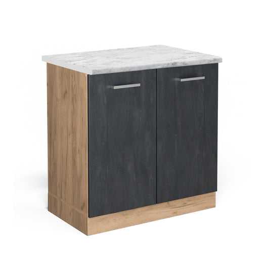 Vicco Mobile lavello cucina Calcestruzzo nero 80 cm PL Marmo