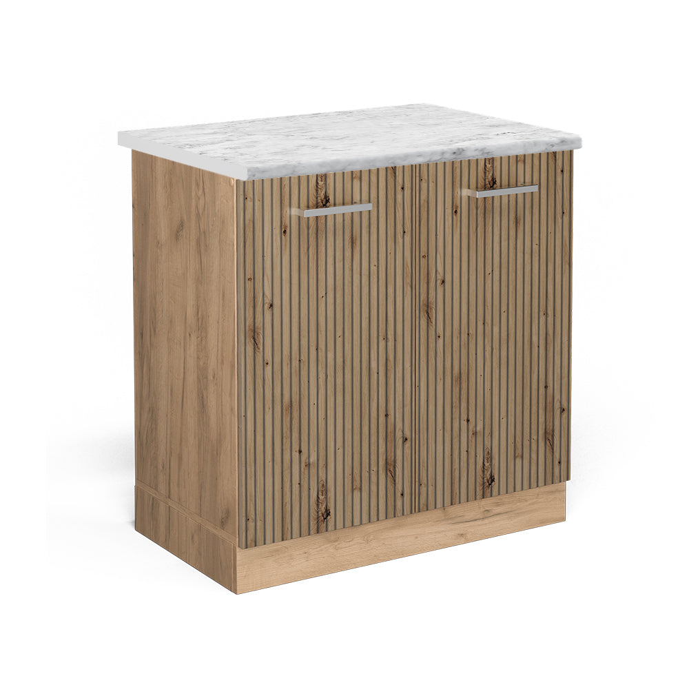 Vicco Mobile lavello cucina Rovere artigianale 80 cm PL Marmo