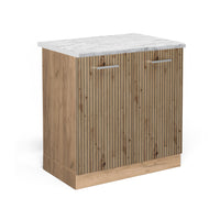 Vicco Mobile lavello cucina Rovere artigianale 80 cm PL Marmo