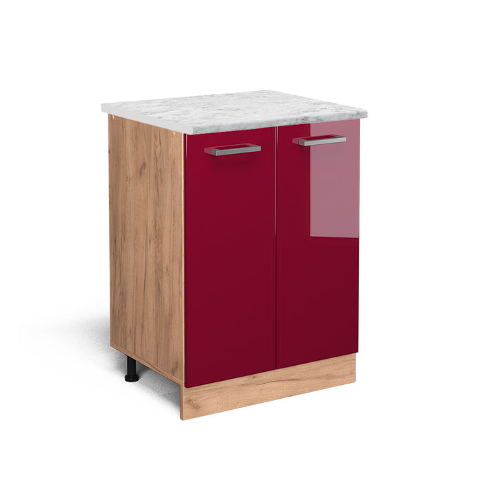 Vicco Mobiletto base cucina Rosso lucido 60 cm PL Marmo